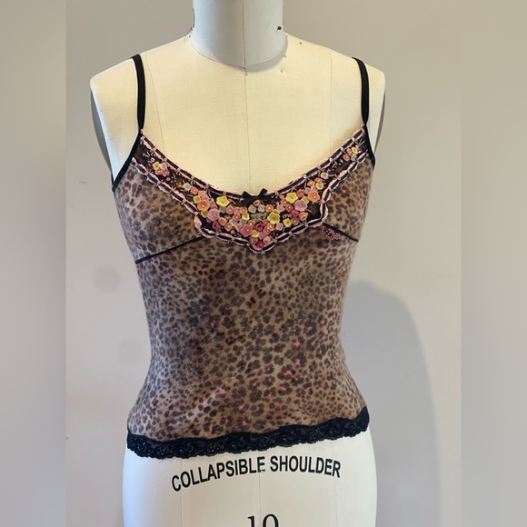 Vintage VDP collection Italy animal print set camisole (sz44) cardigan(sz40) - Picture 10 of 13